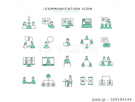 コミュニケーションのピクトグラムアイコン素材イラストセット 109194144