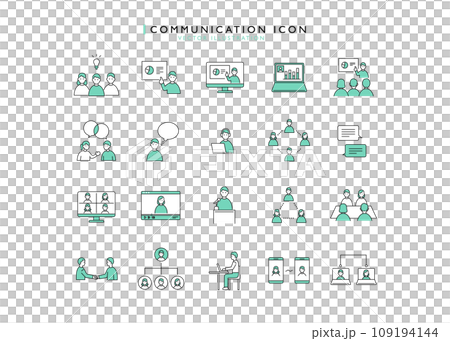 Communication pictogram icon material illustration set 109194144