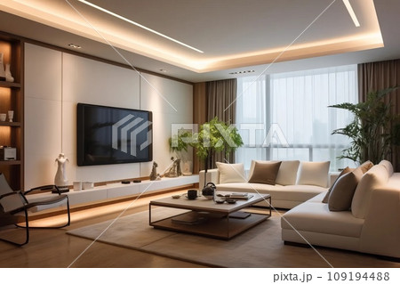 広々としたリビング　AI生成画像　AI画像 109194488