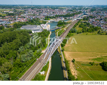 Connective Artery: Aerial View of Bridge and Canal Connective Artery: Aerial View of Bridge and Canal 109194522