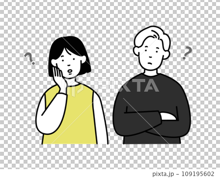 情侶思考的插畫素材 情侶思考的插畫素材 109195602