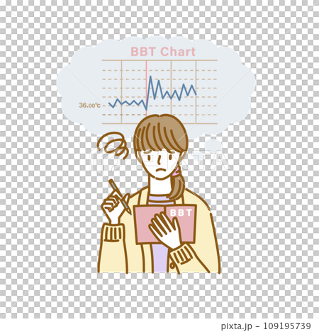 Women's health: Worrying while recording erratic basal body temperature on a graph 109195739