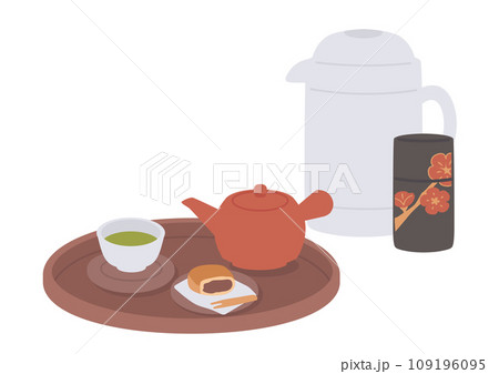 お茶菓子のイラスト お茶菓子のイラスト 109196095
