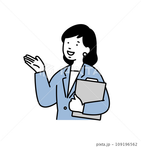 案内をする女性会社員のイラスト素材 109196562