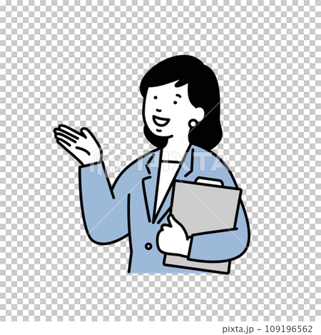 女性上班族指導插畫素材 109196562