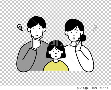 Illustration material of a thinking family Illustration material of a thinking family 109196563