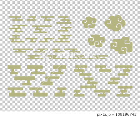 [No main line] Japanese style material set of various e-haze and clouds 109196743