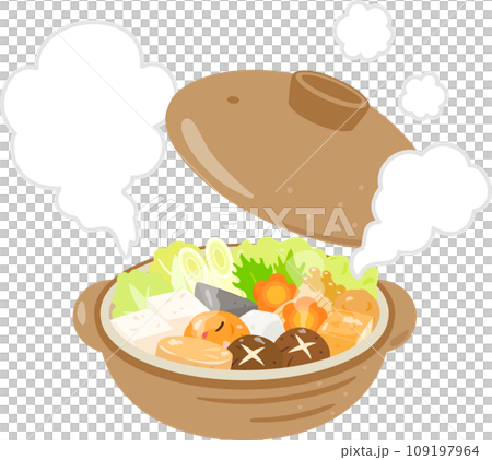 湯気を上げる土鍋料理 湯気を上げる土鍋料理 109197964
