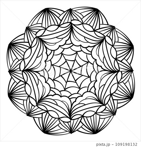 Decorative ornament. Mandala pattern in circle. 109198132