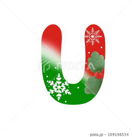 Color alphabet letter U 109198554