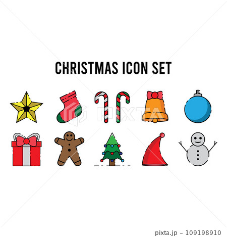 christmas icon set vector 109198910