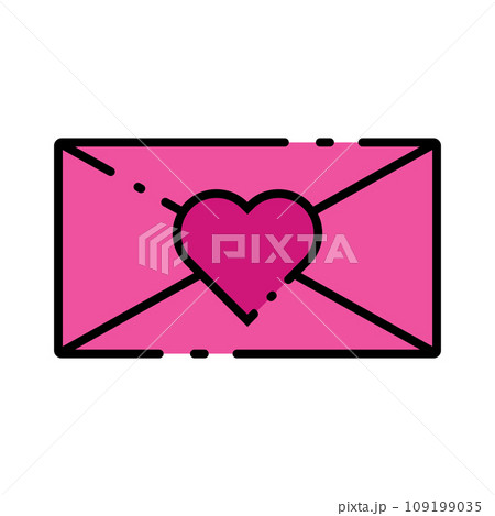 Valentine's Day love letter icon vector 109199035