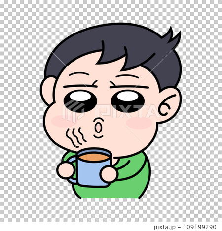 男孩喝熱飲 男孩喝熱飲 109199290