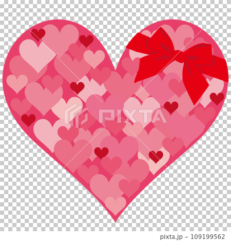Vector illustration of cute heart with ribbon 109199562