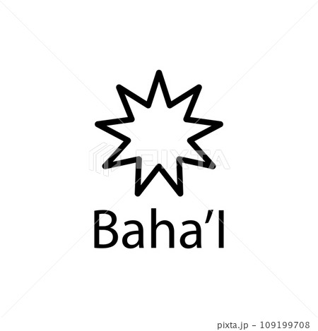 Bahai religious symbol icon vector Bahai religious symbol icon vector 109199708