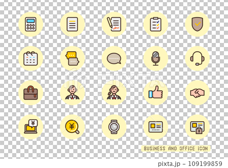 ビジネスのアイコンセット 契約,見積,相談 カラーの丸アイコン 109199859