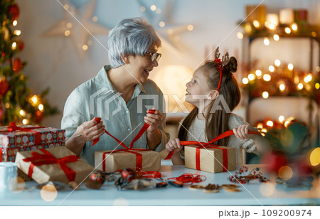 family preparing for Christmas 109200974