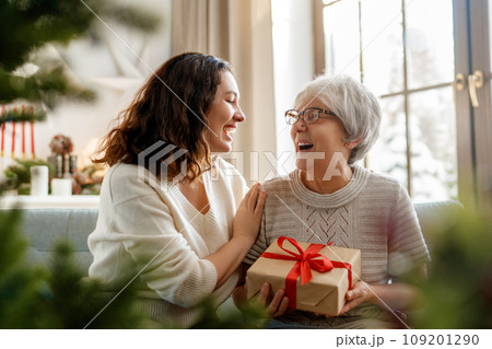 family celebrating Christmas 109201290