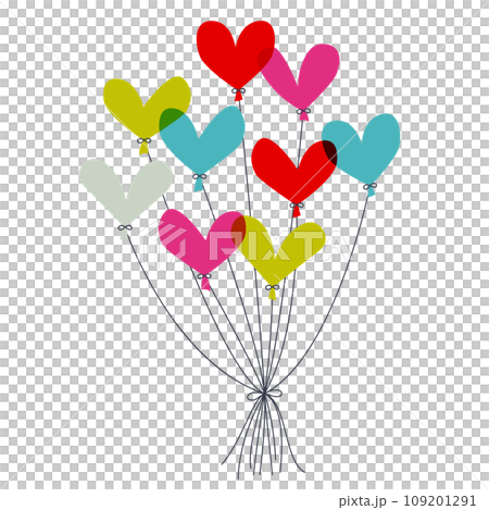 一堆五顏六色的心型氣球 109201291
