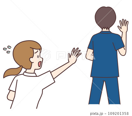 医師に去っていかれ焦る看護師 医師に去っていかれ焦る看護師 109201358