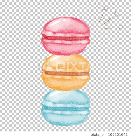 手繪三色馬卡龍插畫 109201641