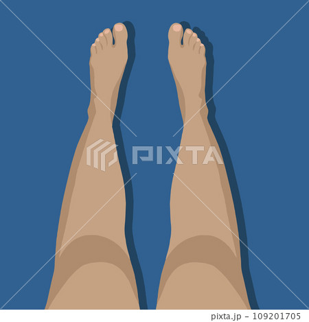 Vector isolated illustration of female legs. Leg depilation. 109201705