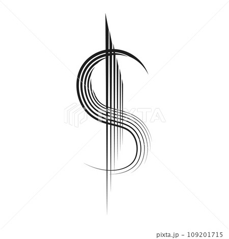 The dollars sign on white background. Beautiful closeup for lifestyle design. 109201715