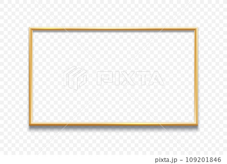 Golden frame border. Isolated realistic 3d vector gold shiny glowing rectangular bordering with shadows, exuding opulence and elegance. Luxury, lavish decorative element on transparent background Golden frame border. Isolated realistic 3d vector gold shiny glowing rectangular bordering with shadows, exuding opulence and elegance. Luxury, lavish decorative element on transparent background 109201846