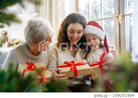 family celebrating Christmas family celebrating Christmas 109201904