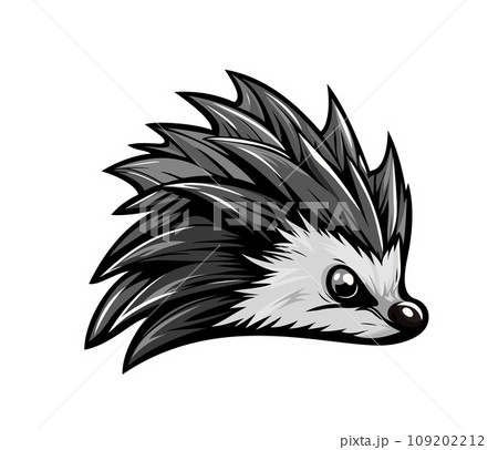 Generative ai hedgehog mascot. Ai generated character. Isolated adorable animal with prickly charm and friendly demeanor, symbolizes resilience with its protective quills, for brand, club or team 109202212