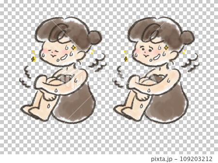 サウナを体育座りで楽しむ女性 サウナを体育座りで楽しむ女性 109203212