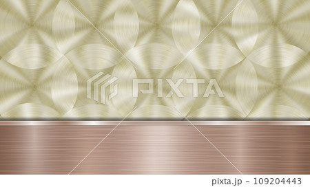 Metal background with polished plate Metal background with polished plate 109204443