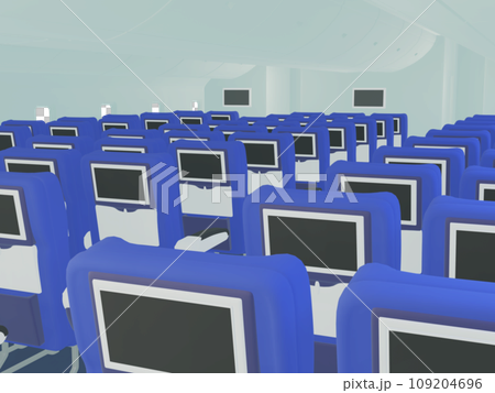 誰もいない飛行機内の座席 109204696