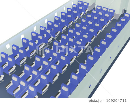 誰もいない飛行機内の座席 109204711