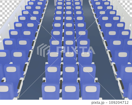 誰もいない飛行機内の座席 109204712