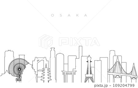 Outline Osaka skyline.  109204799