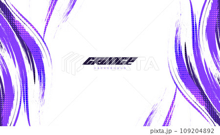 Abstract and Colorful Brush Background with Halftone Effect. Grunge Background. Brush Stroke Illustration for Banner, Poster, or Sports Background. Scratch and Texture Elements For Design 109204892