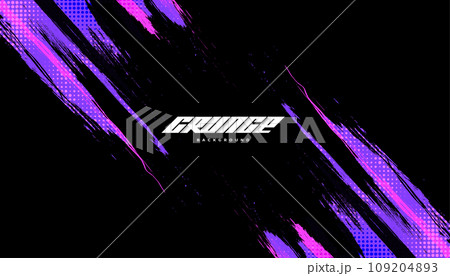 Abstract and Colorful Brush Background with Halftone Effect. Grunge Background. Brush Stroke Illustration for Banner, Poster, or Sports Background. Scratch and Texture Elements For Design 109204893
