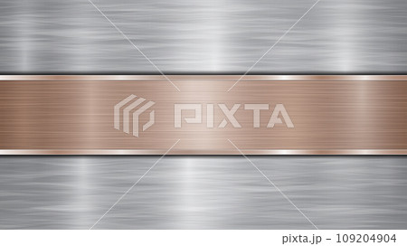 Metal background with polished plate 109204904