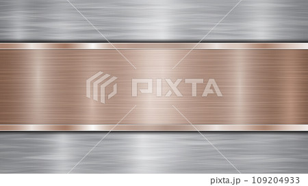Metal background with polished plate 109204933