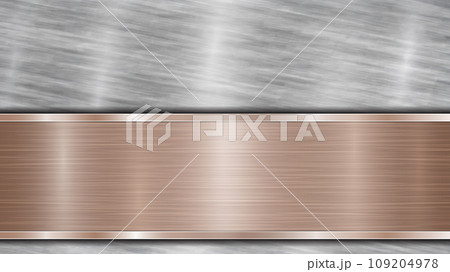 Metal background with polished plate Metal background with polished plate 109204978
