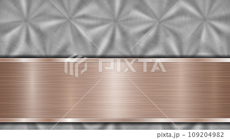 Metal background with polished plate 109204982