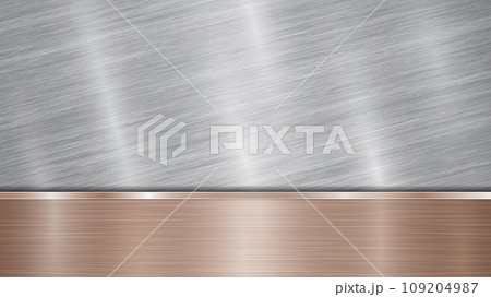 Metal background with polished plate Metal background with polished plate 109204987