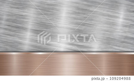 Metal background with polished plate Metal background with polished plate 109204988