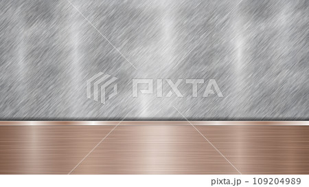 Metal background with polished plate Metal background with polished plate 109204989