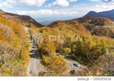 秋の磐梯吾妻スカイライン　紅葉　福島県猪苗代町 109205018