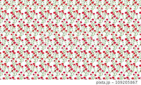 赤色の薔薇の壁紙パターン16：9　連続模様 109205867