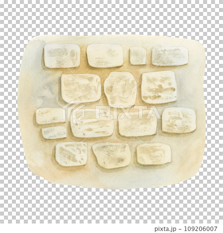 Beige Jerusalem stone wall fragment watercolor illustration isolated on white background. Hand drawn masonry made of blocks. Western wall from Old City clipart Beige Jerusalem stone wall fragment watercolor illustration isolated on white background. Hand drawn masonry made of blocks. Western wall from Old City clipart 109206007
