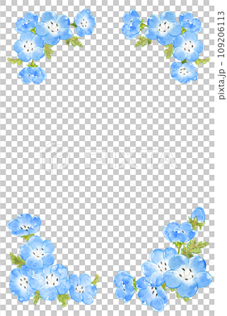 春の青いネモフィラのフレーム背景素材 縦 春の青いネモフィラのフレーム背景素材 縦 109206113
