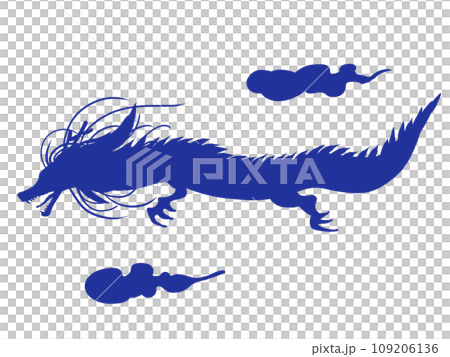 酷炫的剪影龍 109206136